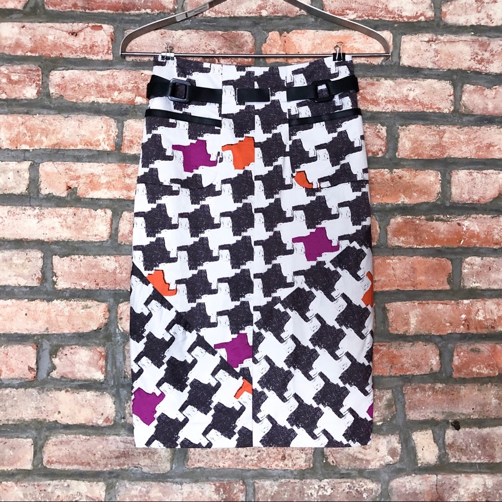 NWOT Ted Baker Pencil Skirt with Leather Accents